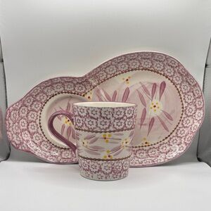Temp-Tations Pink and Yellow Floral Mug Set